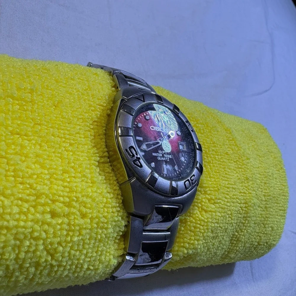 Cherokee‎ Men's Stainless Steel Quartz Watch Red - Untested, Damaged Band